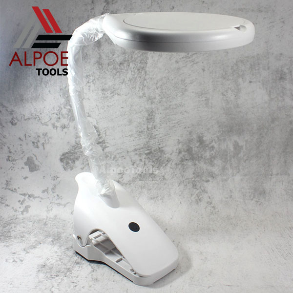 แว่นขยายขาหนีบ มีไฟ เลนท์อะคริลิค รุ่น No.BC108C