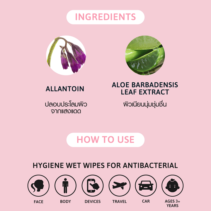 Cathy Doll Kakao Friends Hygiene Wet Wipes 10sheets เคที่ดอลล์ แผ่นเช็ดทำความสะอาด