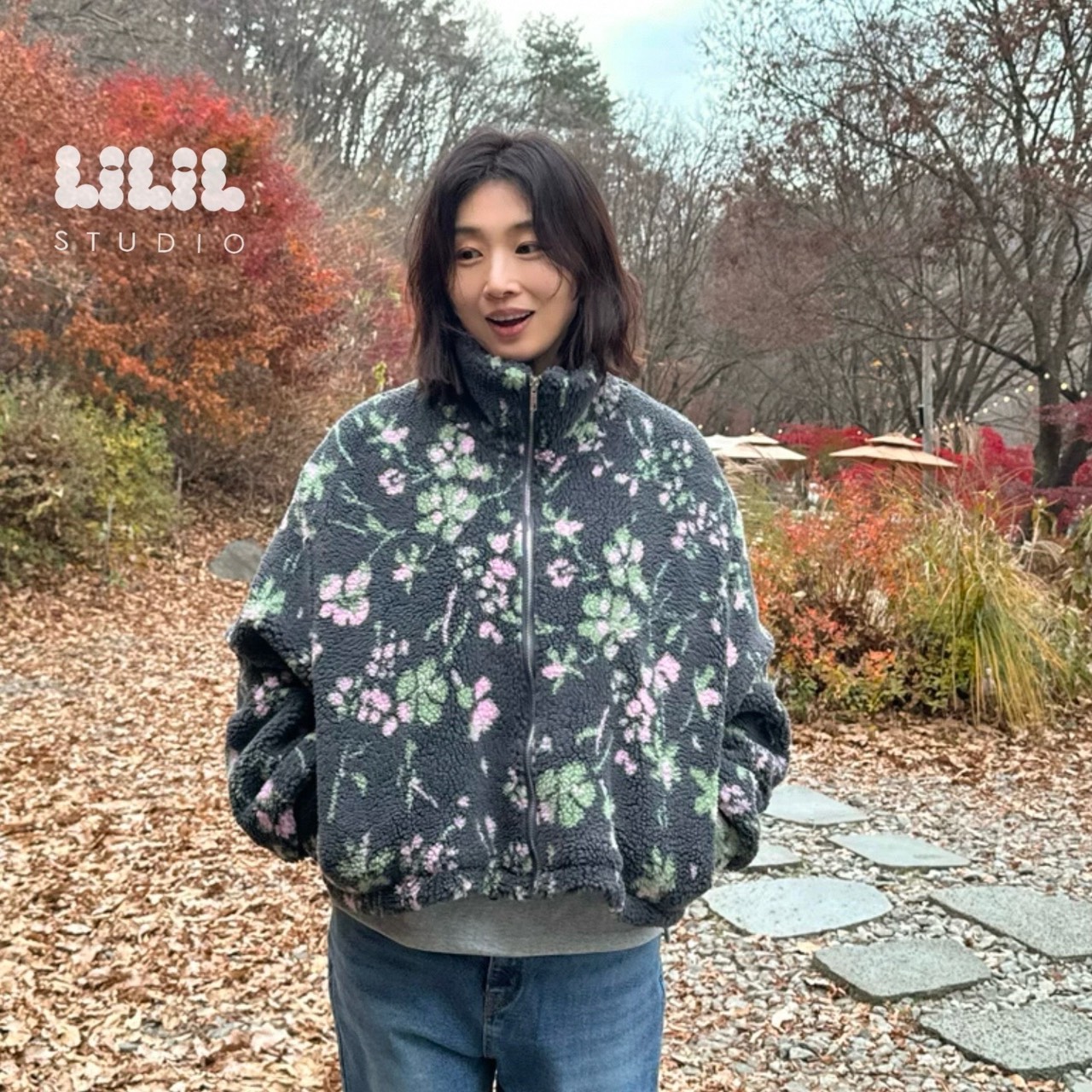 เสื้อกันหนาว งานเสื้อขนแกะลายดอกฮิปๆ น้ำหนักเบา กระเป๋าข้างซิปหน้ารูดสุดถึงคอ เข้าใจนักเดินทางสุด ห้ามพลาดค่ะ