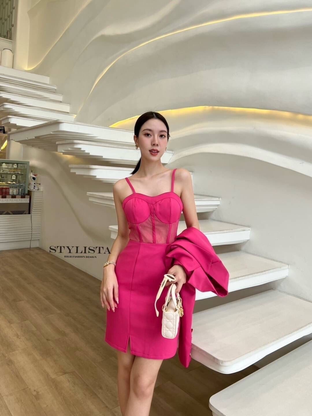 ชุดเซต 2 ชิ้น เดรส +เสื้อคลุมแขนยาวใส่สวยเรียบหรูดูดีมาก แพลตเทินดีงาม ใส่สวยเปะสุดๆ ของดีหมดไวนะคร๊า