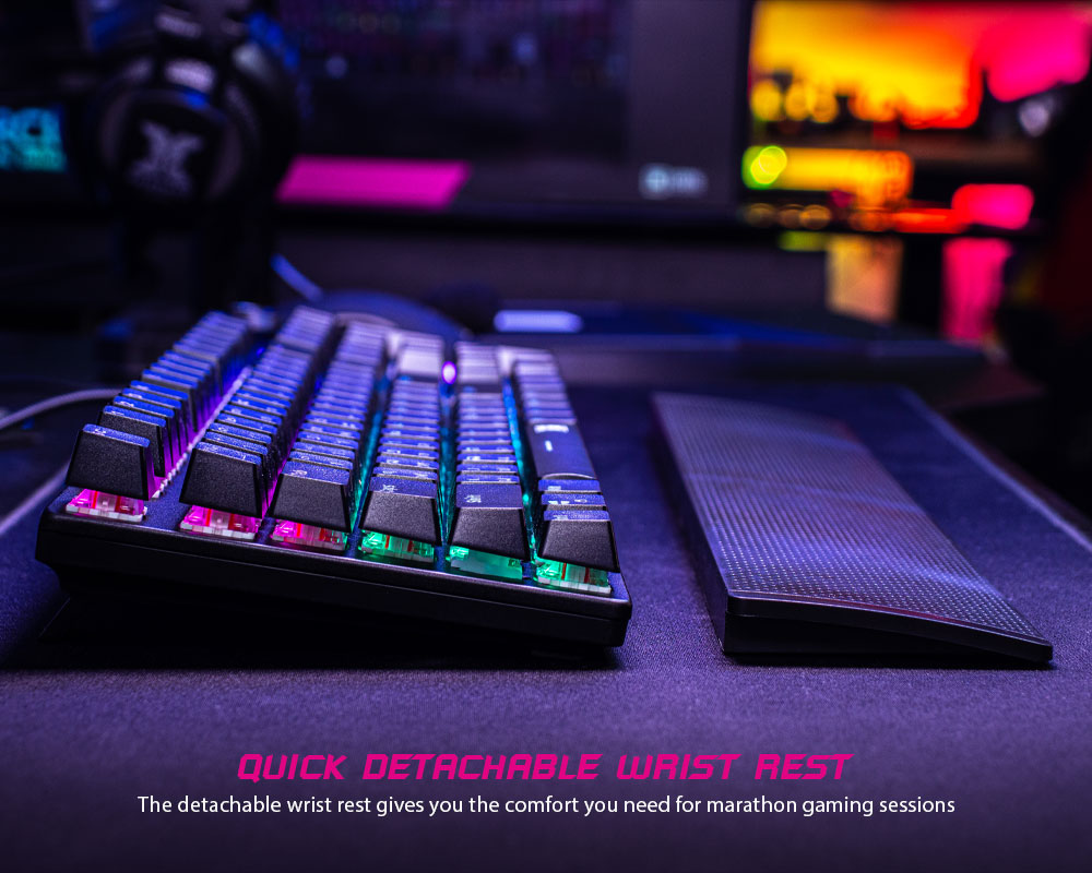 NUBWO Mechanical Blue Switch Gaming Keyboard Spectrum Lighting RGB EDITION [Black] X-28 SORCERER SKU-01742
