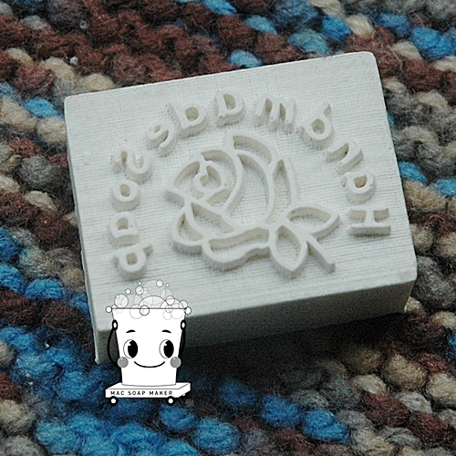 HANDMADE SNOW ROSE SOAP STAMP 3 X 4 CM.