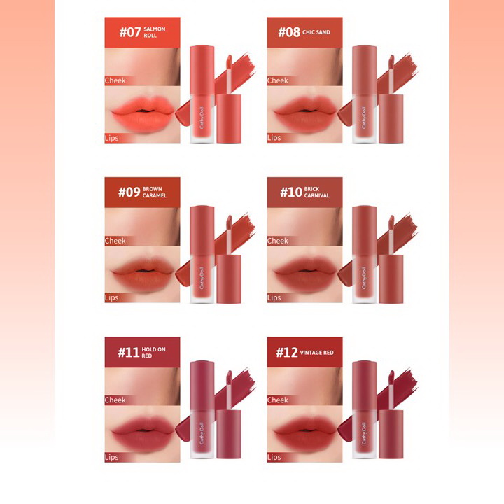 Cathy Doll Lip & Cheek Nude Matte Tint 3.5g ลิปทินท์เนื้อนู้ดแมทท์ เคที่ดอลล์