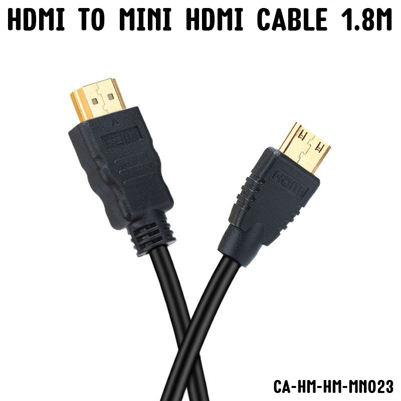 HDMI TO MINI HDMI CABLE 1.8M สายยางสีดำ CA-HM-HM-MN023
