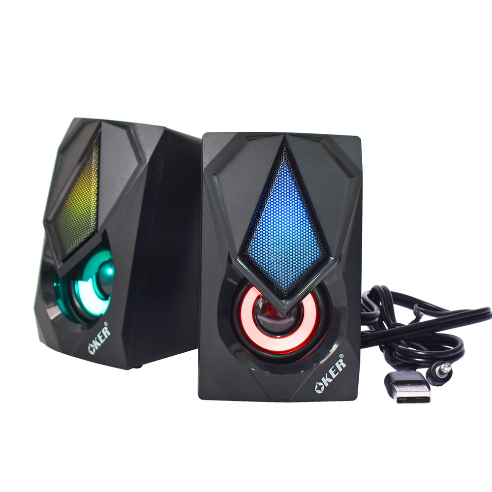SP-569 OKER SPEAKER 2.1 มีไฟ USB RGB SP-OK-20-569BK
