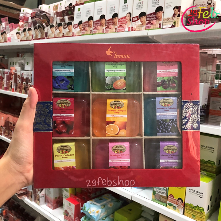 Thai Yen Vegetables Collagen Soap x 9 ก้อน สบู่ผลไม้คอลลาเจน ไทยเยน