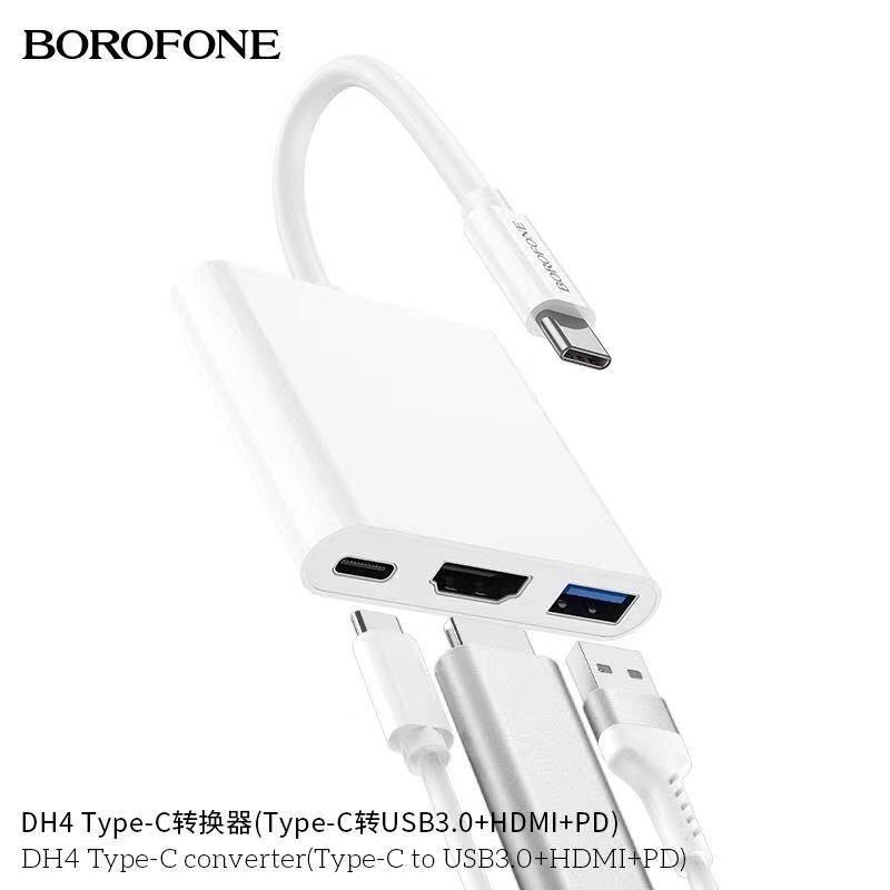 Borofone DH4 ตัวแปลง Type-c 3 in 1 TypeC / HDMi / USB อะแดปเตอร์ ที่แปลTypeC hdmi usb CA-TC-BP-DH4WT