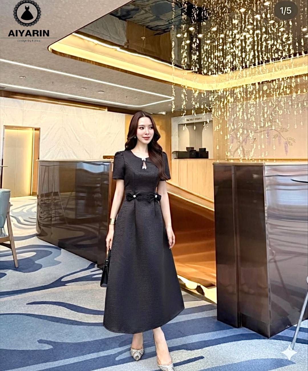 เดรสผ้าไหมดิ้นทองชุดทรงสวยงานผู้ดีใส่ออกงานบวชงานบุญงานเเต่ง เดรสผ้าไหมญี่ปุ่นเนื้อดีสวยไฮโซเนื้อดีมีทรงสวยมั้กๆผ้าหนานิ่มไฮโซสวมใส่ง่ายเเต่งเเนวลูกคุณมั้กๆคะเดรสเเขนตุ๊กตาสวยมากกระโปรงยาวดูไฮโซ