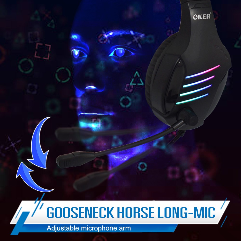 OKER H898 RGB HEADSET+MIC GAMING USB+3.5 HP-HM-OK-H898B
