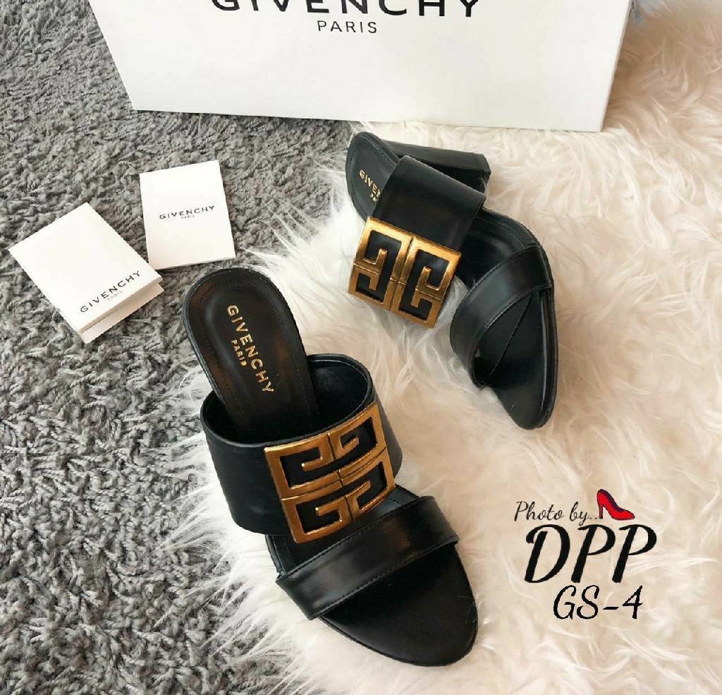รองเท้าไฮโซส้นสูง3นิ้วแบรนด์เนมจีวองชี่Givenchy เรียบหรูดูแพง สไตล์สินเทจ สีดำ-size38