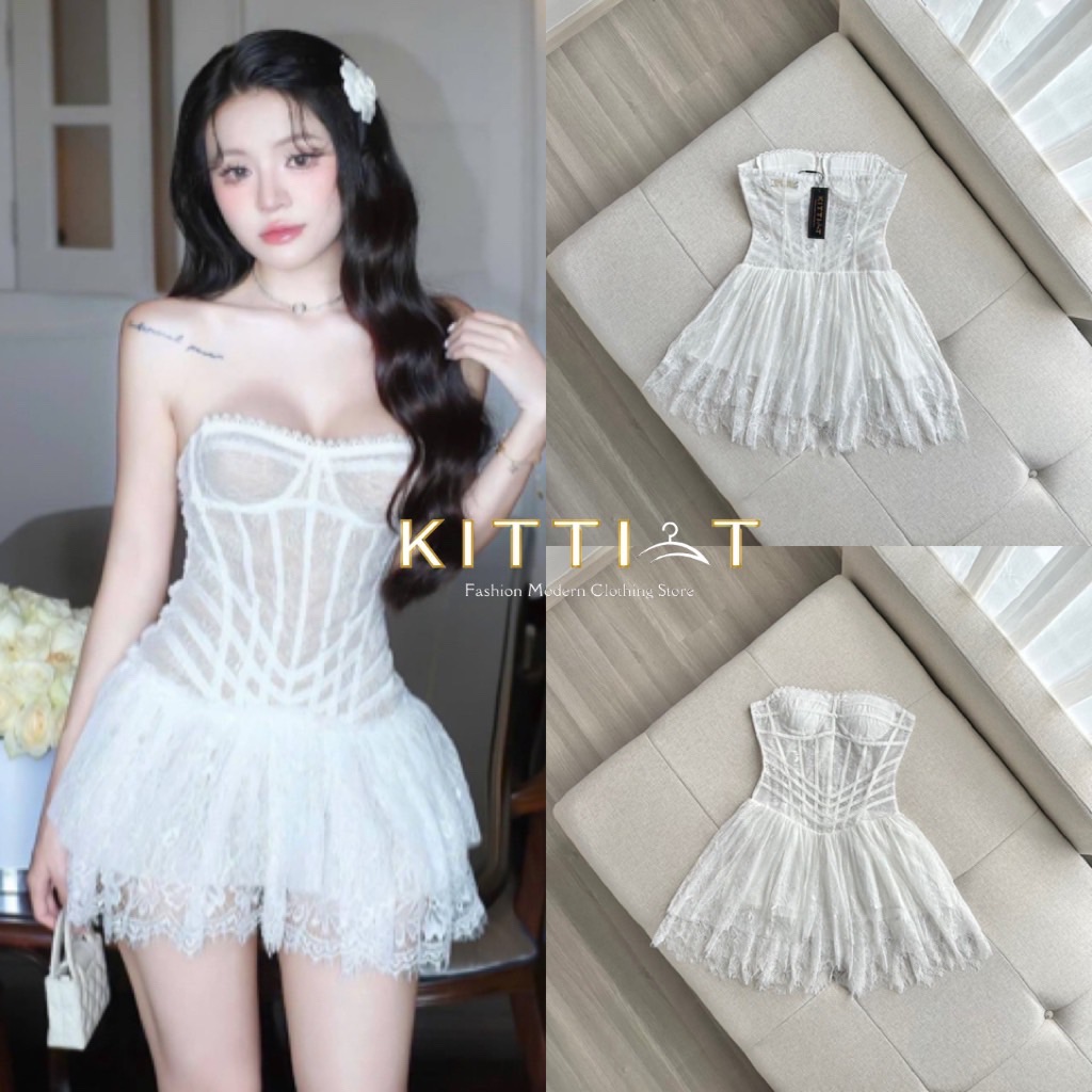 Dress เกาะอก High Quality ลุคนี้สาวก high luxury ห้ามพลาด กับตัวเดรสผ้าลูกไม้เนื้อดี ตกแต่งด้วยการเล่นลายผ้า Detail แน่นมาก ซิบหลัง มีฟองน้ำเสริมอก รุ่นนี้ใครมี คือ ชนะเลิศ