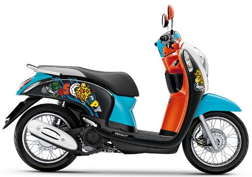 Sticker HONDA SCOOPY I ปี2014 รุ่น21 Vivid ME ติดรถสี ดำ น้ำเงิน (เคลือบเงาแท้) สติ๊กเกอร์ ติดรถมอเตอร์ไซค์ ฮอนด้า สกู๊ปปี้ ไอ