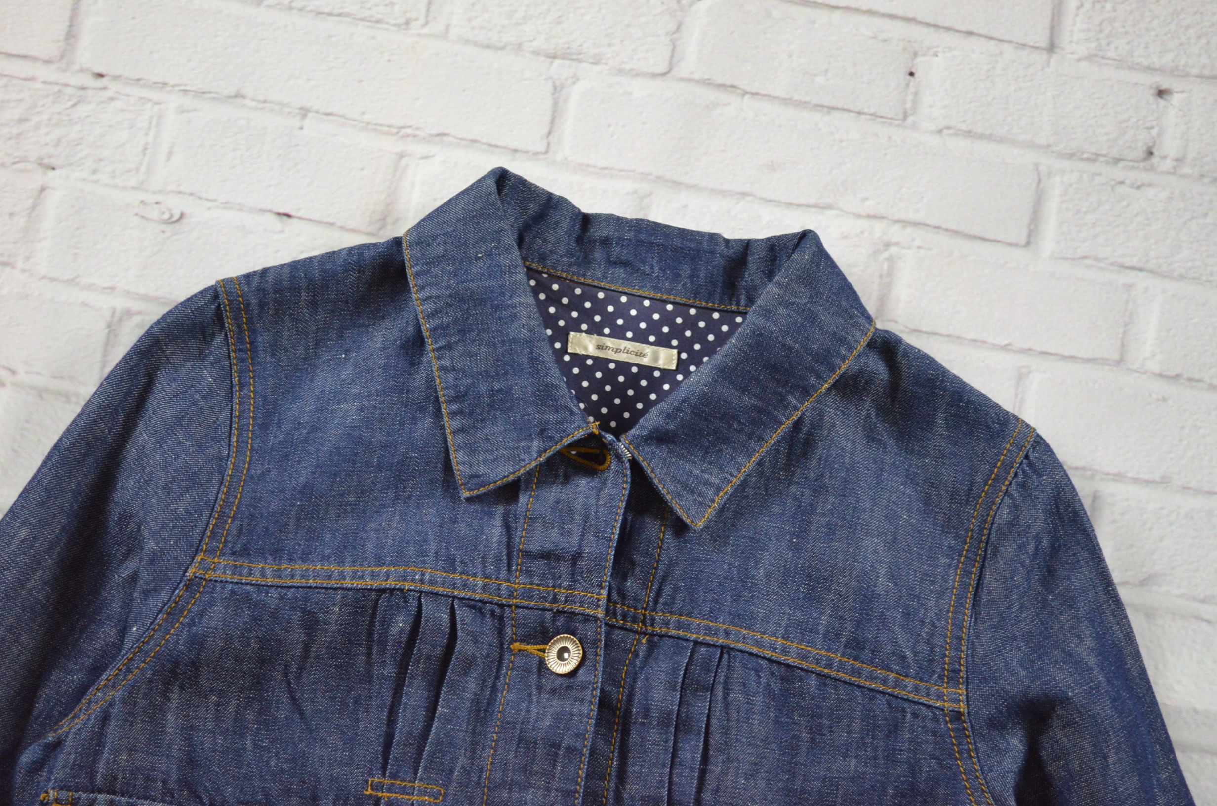 Simplieite อกจริง36' (S) เสื้อแจ็คเก็ตยีนส์ เสื้อยีนส์แขนยาวหญิงชาย เนื้อผ้ายีนส์เบาบางใส่สบาย