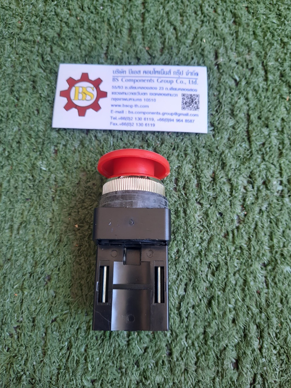 Tend : สวิช์กดไม่ล็อกดอกเห็ด 25mm 1NO+1NC -แดง