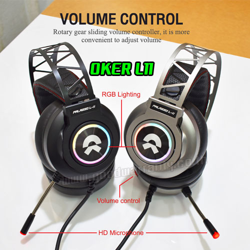 OKER L-11 OKER GAMING SHOCK LUMINESENCE HEADPHONE+MIC หูฟัง มีไฟ SKU-01734