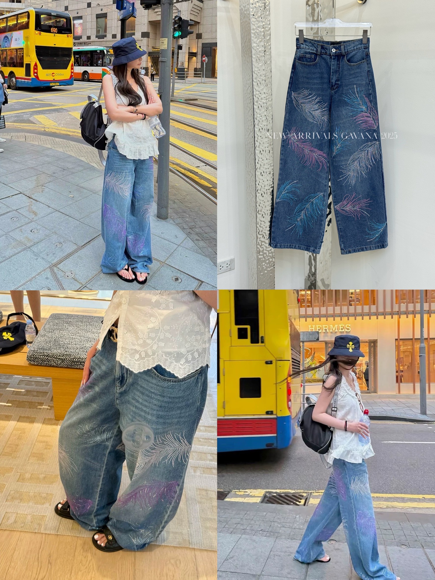 กางเกงยีนส์ขายาวทรงขากระบอก