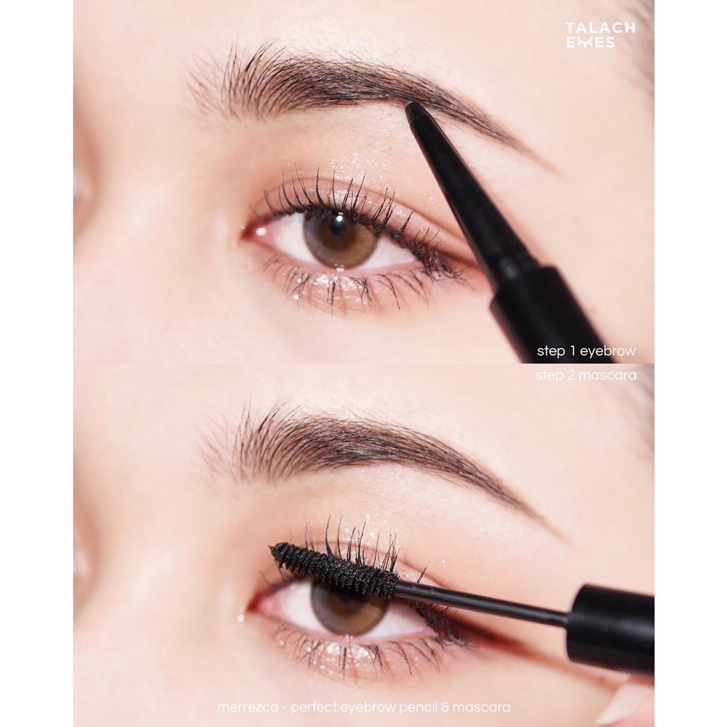 Merrez'ca Perfect Eyebrow Pencil & Mascara 2IN1 เขียนคิ้ว + มาคาร่า คิ้วสวยเป๊ะ ขนตางอนเด้ง