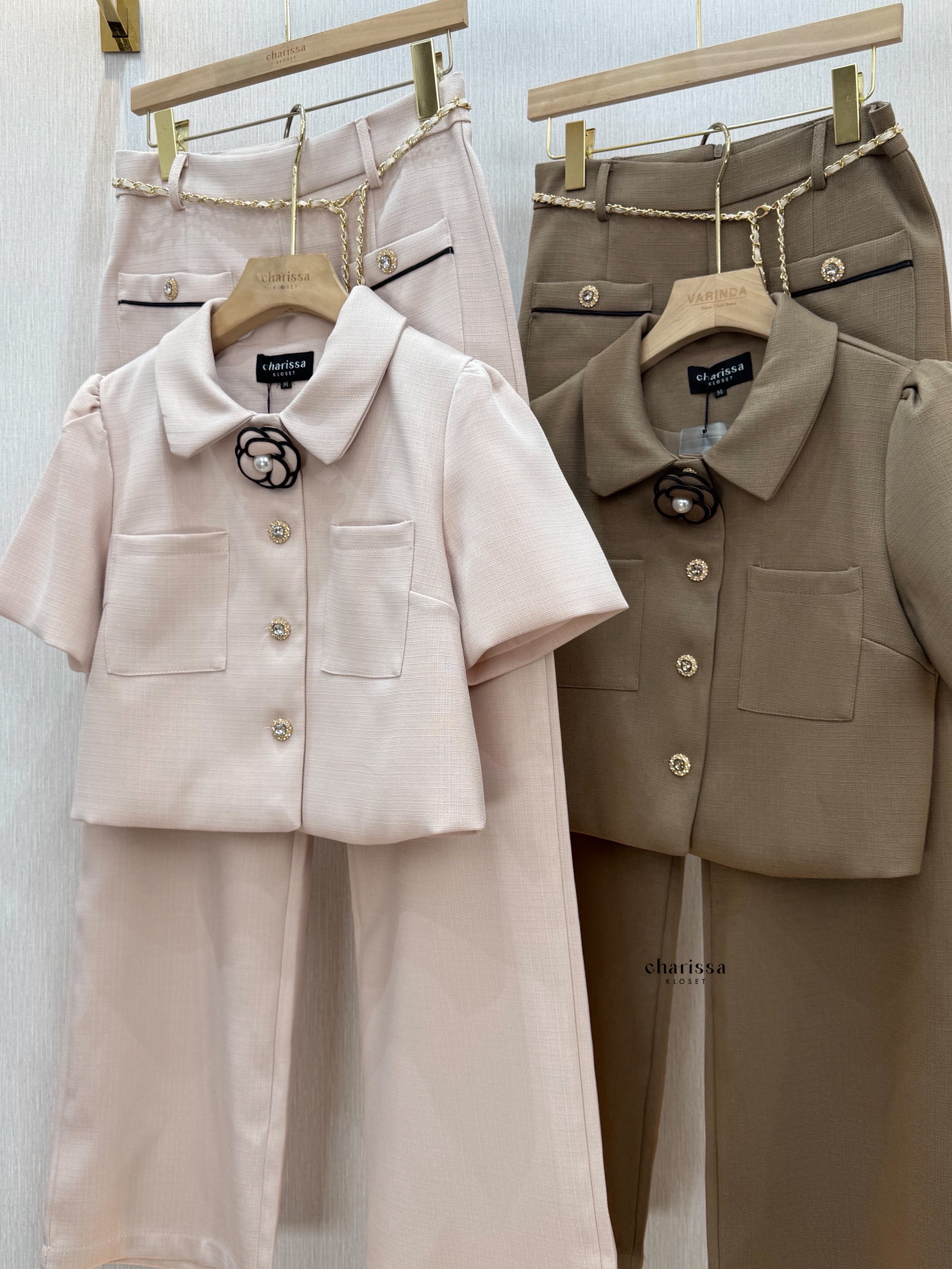 เซ็ตเสื้อ+กางเกงทรงขากว้างที่ดูเรียบหรู ใส่ทำงานหรือออกงานได้สบาย #ชุดใส่ทำงาน #ชุดทำงานส วยๆ#ชุดเซ็ทใส่ทำงาน#ชุดเสื้อสีฟ้า #OOTD เซ็ทสีชมพูอ่อน #เดรสสีน้ำตาล