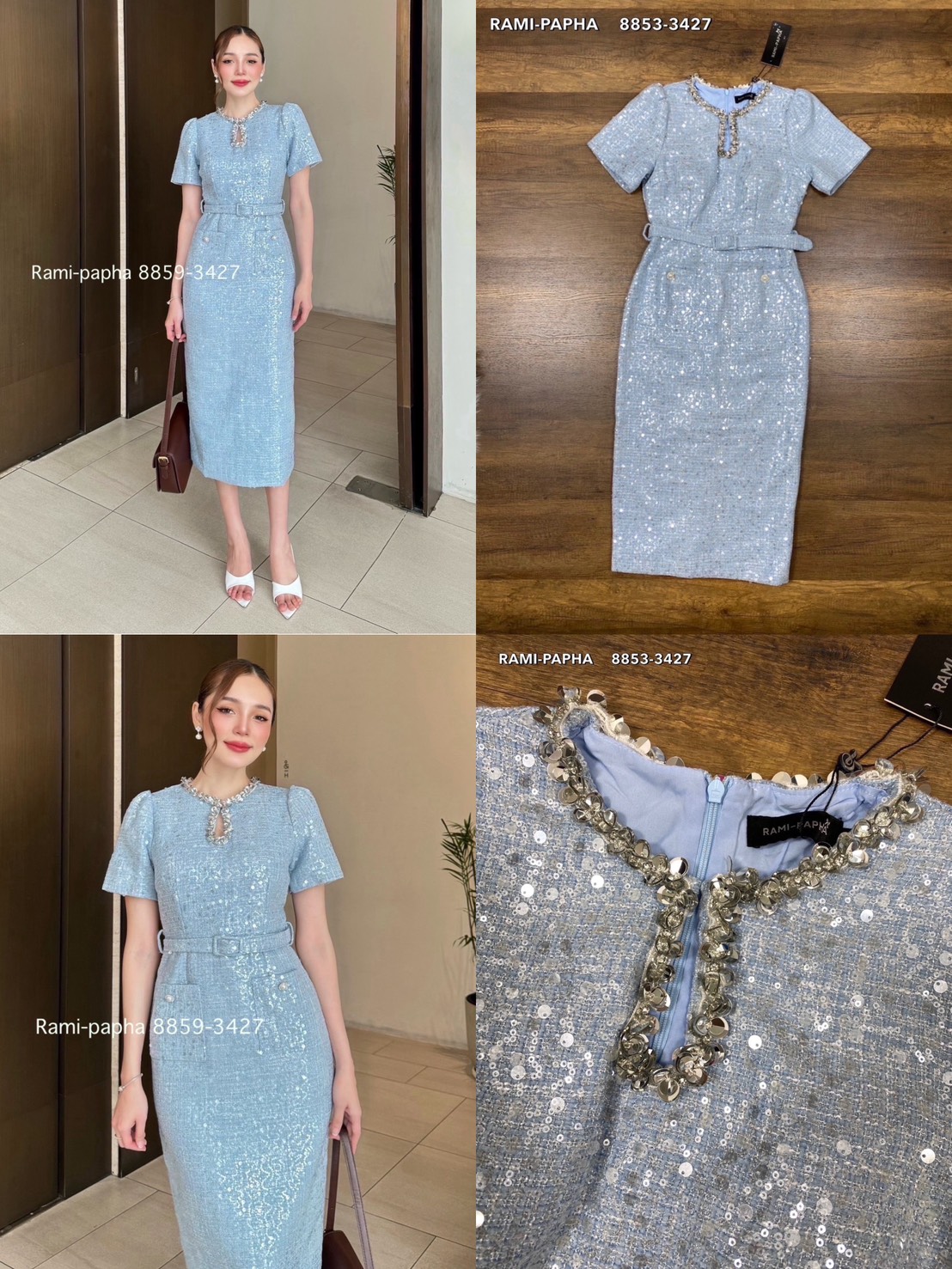 Label :: RAMI-PAPHA(รมิปภา) เดรสตัวยาวเนื้อผ้าทวีตปักwinkสวยหรูโดดเด่น ยิ่งโดนแสงยิ่งสวย winkปักสลับเล็กใหญ่แน่นๆสวยมากก ดีเทลแต่งอะไหล่คอสวยหรูโดดเด่น มีฟองน้ำจัดให้ทรงสวย กระเป๋าหน้าใช้งานได้จริง แต่งกระดุมมุกล้อมเพรชสีเงิน ชายกระโปรงด้านหลังผ่าขึ้น ซับ