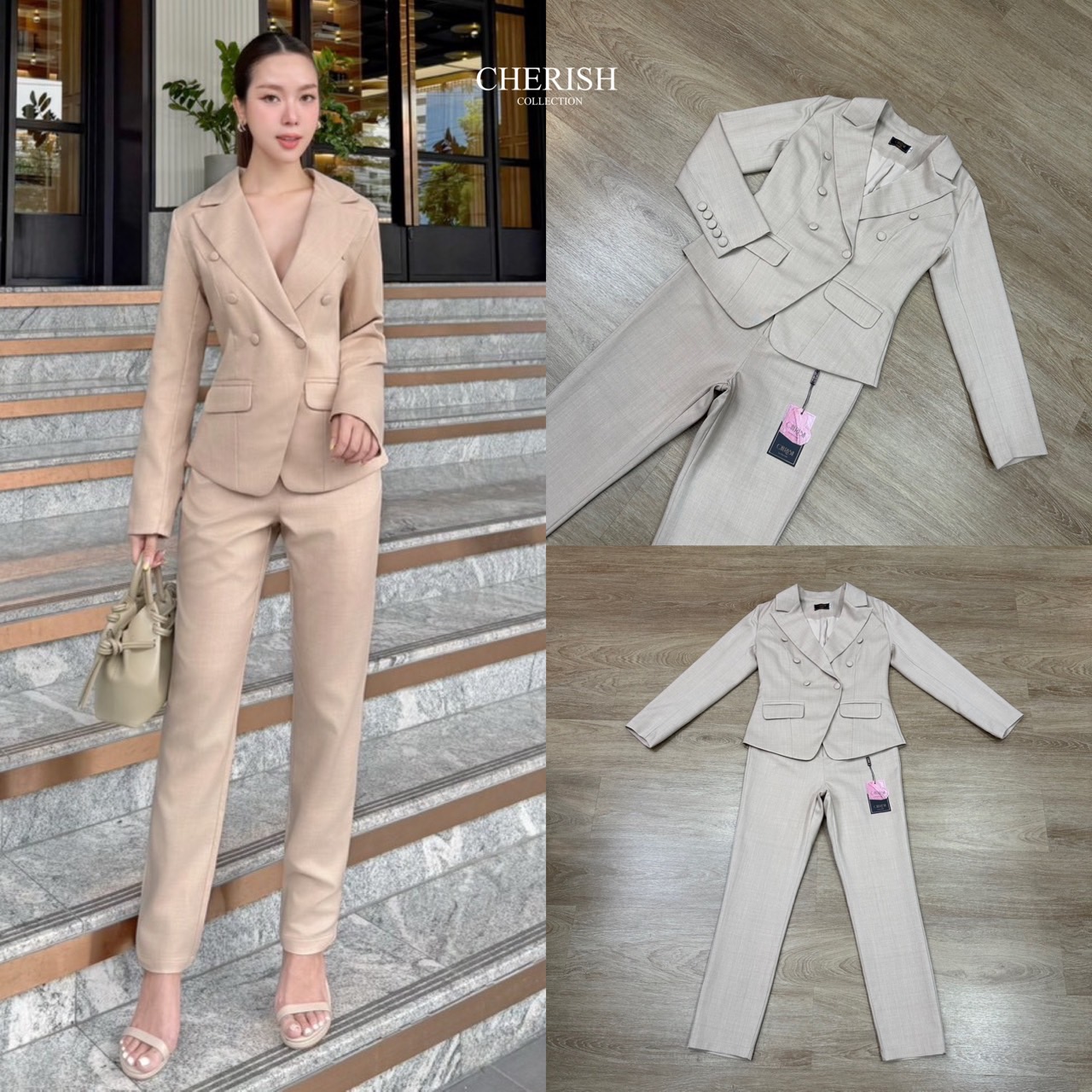 Setsuit เสื้อ+กางเกง เรียบหรู ดูเท่ ทรงสวย ใช้ผ้าดี ใส่สบาย ตัวเสื้อสูทแต่งกระดุม มีกระเป๋า พร้อมซับในทั้งตัว มาพร้อมกับกางเกงขากระบอก มีกระเป๋า 2 ข้าง