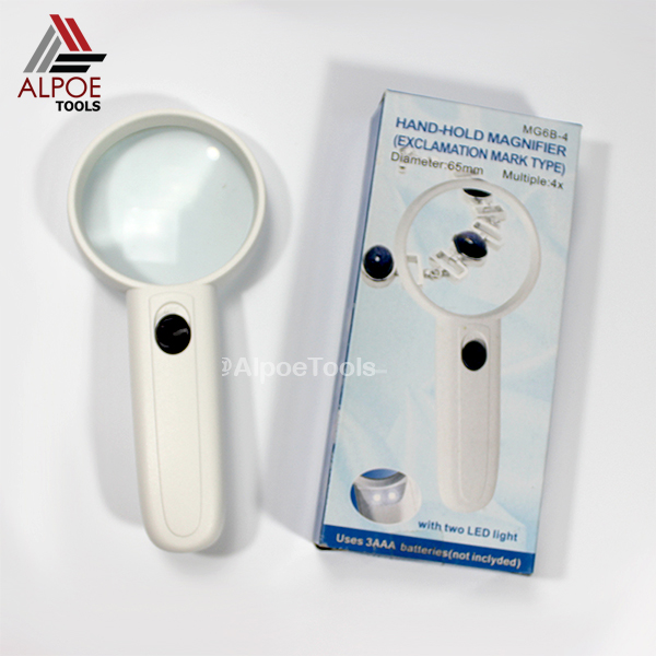 แว่นขยาย แบบด้ามจับ มีไฟ LED ใส่ถ่าน กำลังขยายเยอะ รุ่น MG6B