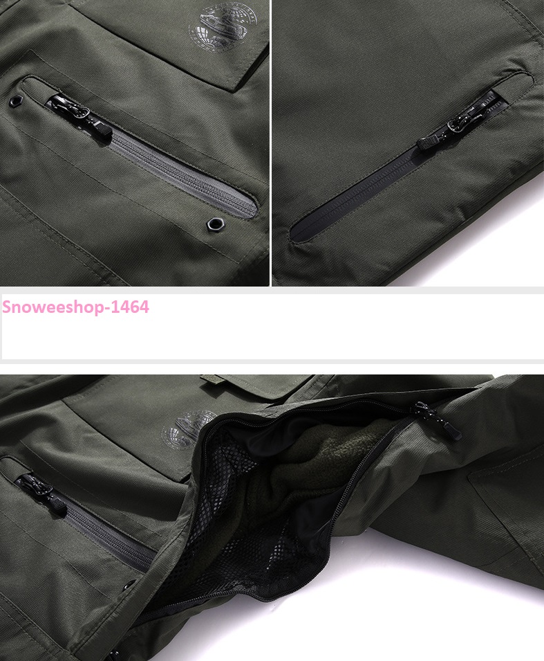 แจ็คเก็ตผู้ชายเสื้อผ้าใส่ไปหิมะซับขนแกะด้านในอีกตัว มาพร้อมฟังก์ชั่นครบจบในตัวเดียว กันหนาว กันลม กันหยดน้ำ ใส่เล่นสกีกันหนาวติดลบ มี 4 สี M ถึง 5XL