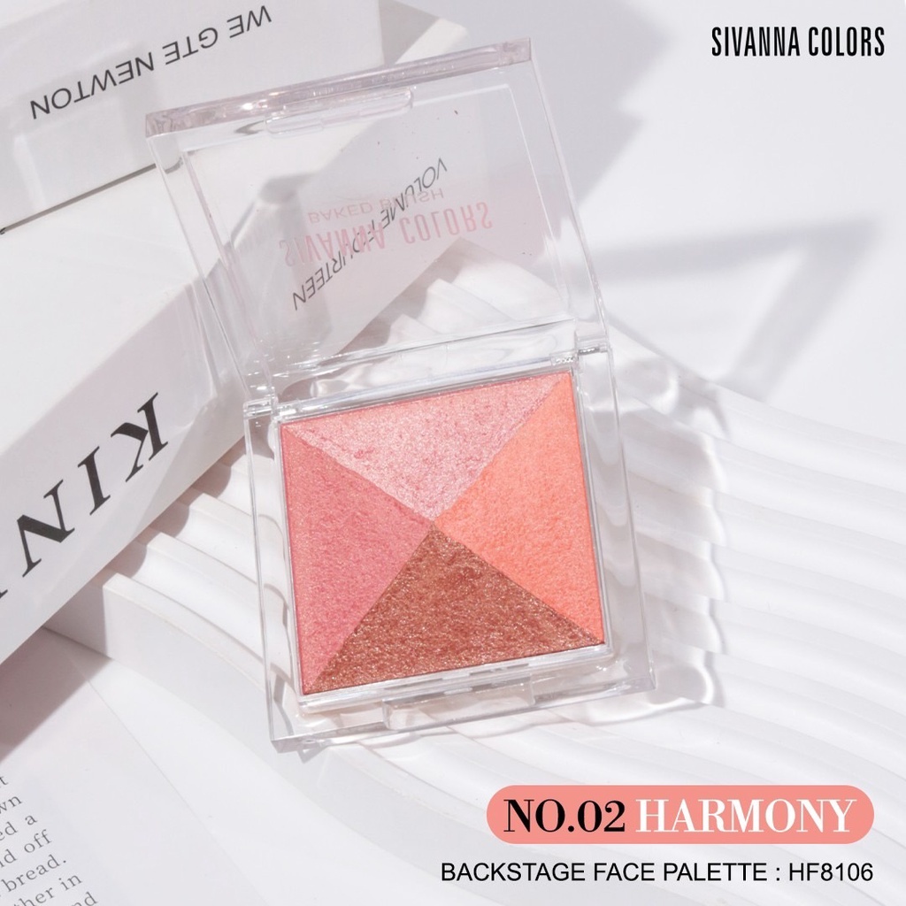 Sivanna Backstage Face Palette 9กรัม HF8106 ซีวานน่า แบคสเทจ เฟส พาเลทท์ ปัดแก้ม