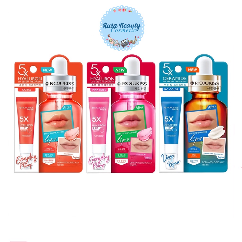 Rojukiss 5X Hyaluron Lip Serum Treatment โรจูคิส 5เอ็กซ์ ลิป เซรั่ม ทรีทเม้นท์ 10มล. ไฮยาลิป Everyday Plump