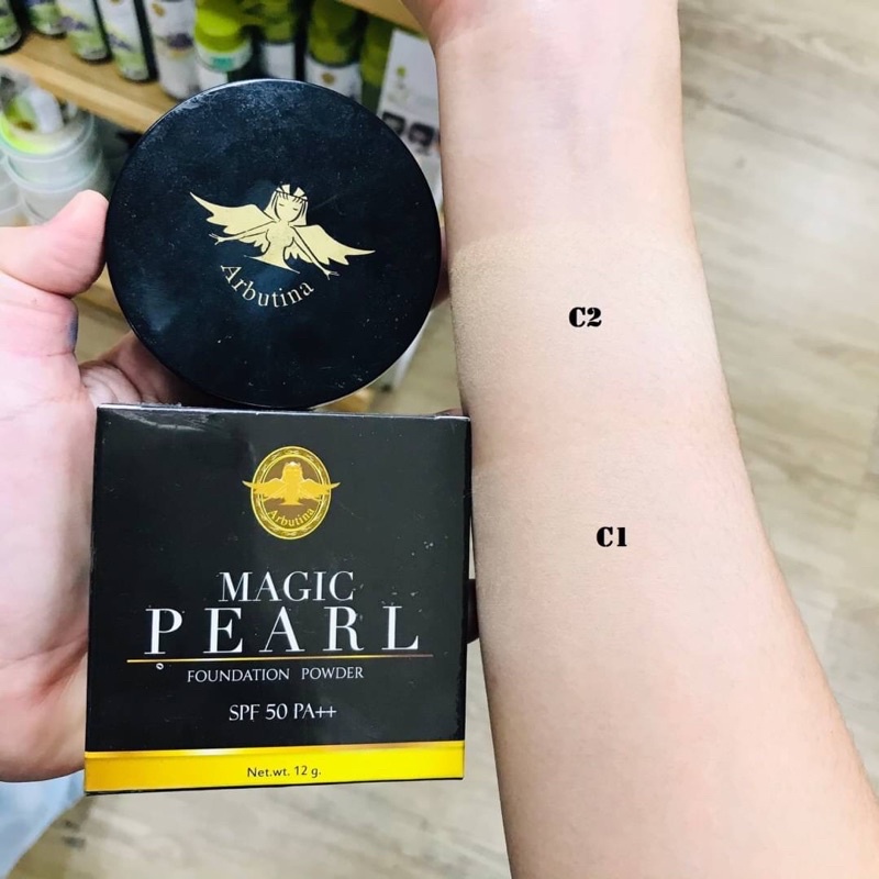 Magic Pearl Foundation Powder ARBUTINA 魔法珍珠粉餅 แป้งผสมรองพื้นเมจิกเพิร์ล ช่วยควบคุมความมันบนใบหน้า