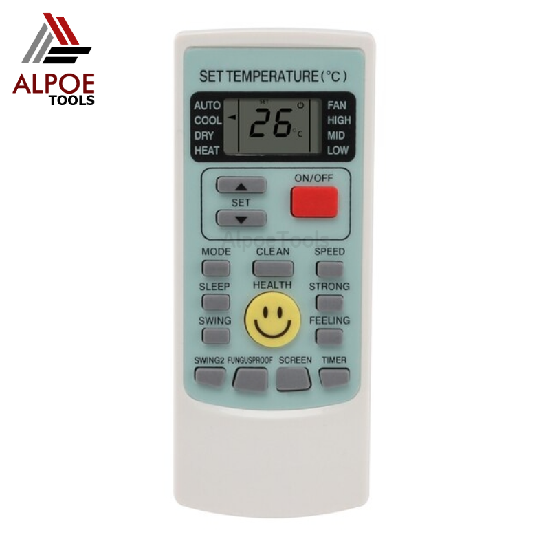 รีโมทแอร์ ยี่ห้อ AJ ปุ่มหน้ายิ้ม รหัส YKR-H009E