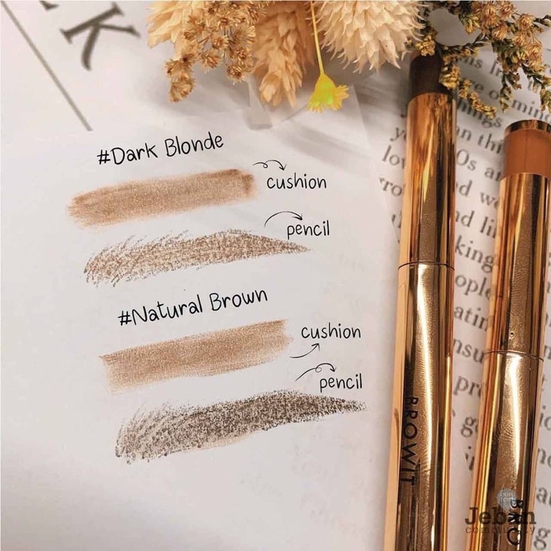 Browit Brow Pencil And Blending Cushion 0.16+0.45g ดินสอเขียนคิ้ว + เบลนดิ้ง คูชั่น น้องฉัตร