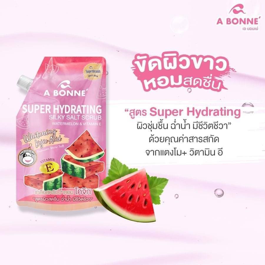 เอ บอนเน่ เกลือสครับน้ำหอม 350g A Bonne Salt Scrub 4 สูตร พีช / ซากุระ / แตงโม / มังคุด