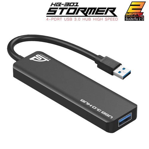 HB-301 SIGNO USB3.0 HUB 4port 5 Gbps สายยาว 1.5 ซม. HB-4P-SI-301BK