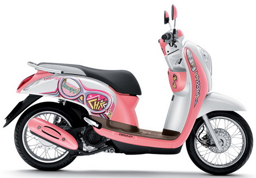 Sticker HONDA SCOOPY I ปี2012 รุ่น11 ติดรถสี ชมพู ขาว (เคลือบเงาแท้) สติ๊กเกอร์ ติดรถมอเตอร์ไซค์ ฮอนด้า สกู๊ปปี้ ไอ