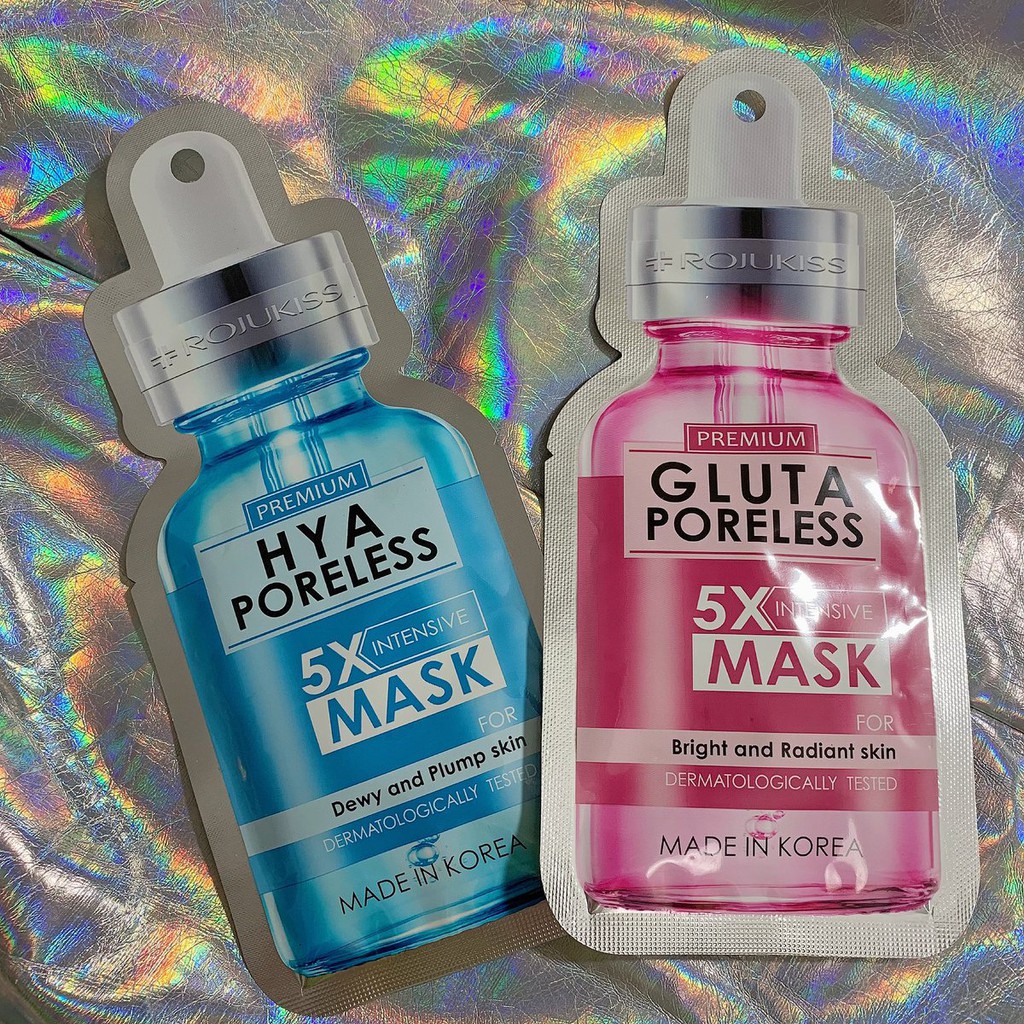 มาส์กหน้าโรจูคิส 16 สูตร Rojukiss ?mask Premium 5X Intensive Zinc, Hydrogel Collagen Mask, Microfiber มาส์กหน้าเซรั่มx5
