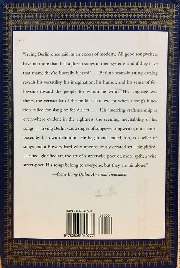 Irving Berlin : American Troubadour