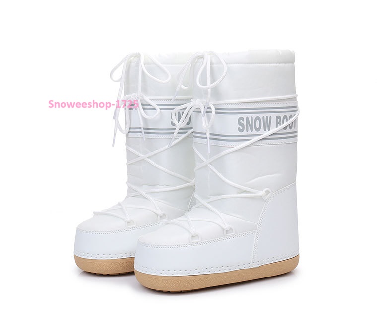 รองเท้าสกีแบบคนดัง Snow Boot บูทกันหนาวใส่เล่นสกี หิมะ แบบพื้นหนาอินเทรนด์ บูทสูงกลางน่องรองเท้าบูทสำหรับผู้หญิง ซับในหนากันหนาวติดลบ 40 กันน้ำ กันลื่น มี 3 สี 6 ลายให้เลือก ไซ 35 ถึง 42