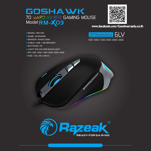 RMX-03 RAZEAK MOUSE MACRO GAMING 6D MO-RZ-MR-RMX03
