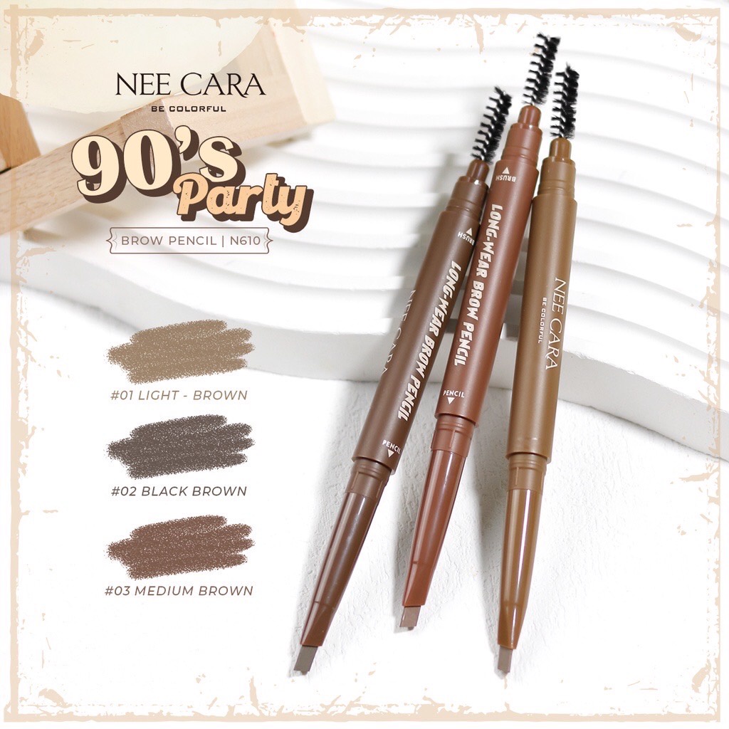 Nee cara Long-Wear Brow Pencil N610 นีคาร่า ดินสอเขียนคิ้ว 1.2กรัม