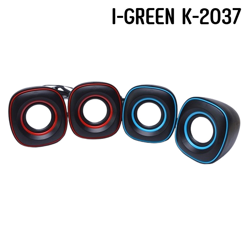 K-2037 I-GREEN mini SPEAKER USB/ 3w.x2RMS. SP-GE-20-2037X