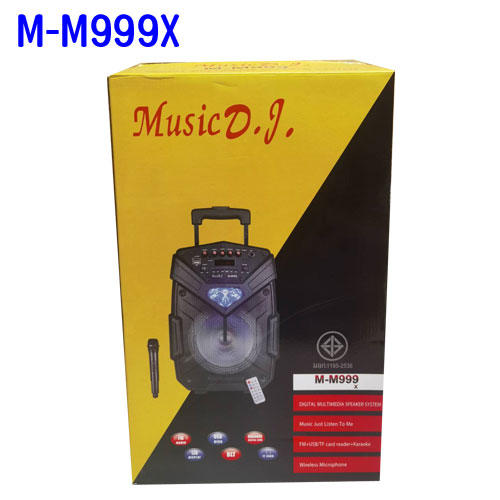 MUSIC DJ M-M999X SPEAKER /1200W.8inch+MIC*1ไร้สาย BLUETOOTH SP-MJ-08-M999X