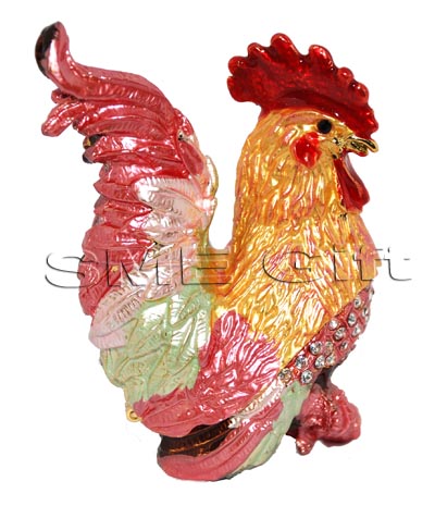 ไก่ (สีชมพู เขียว อมม่วง) ประดับคริสตัล 000512 ชิ้น
