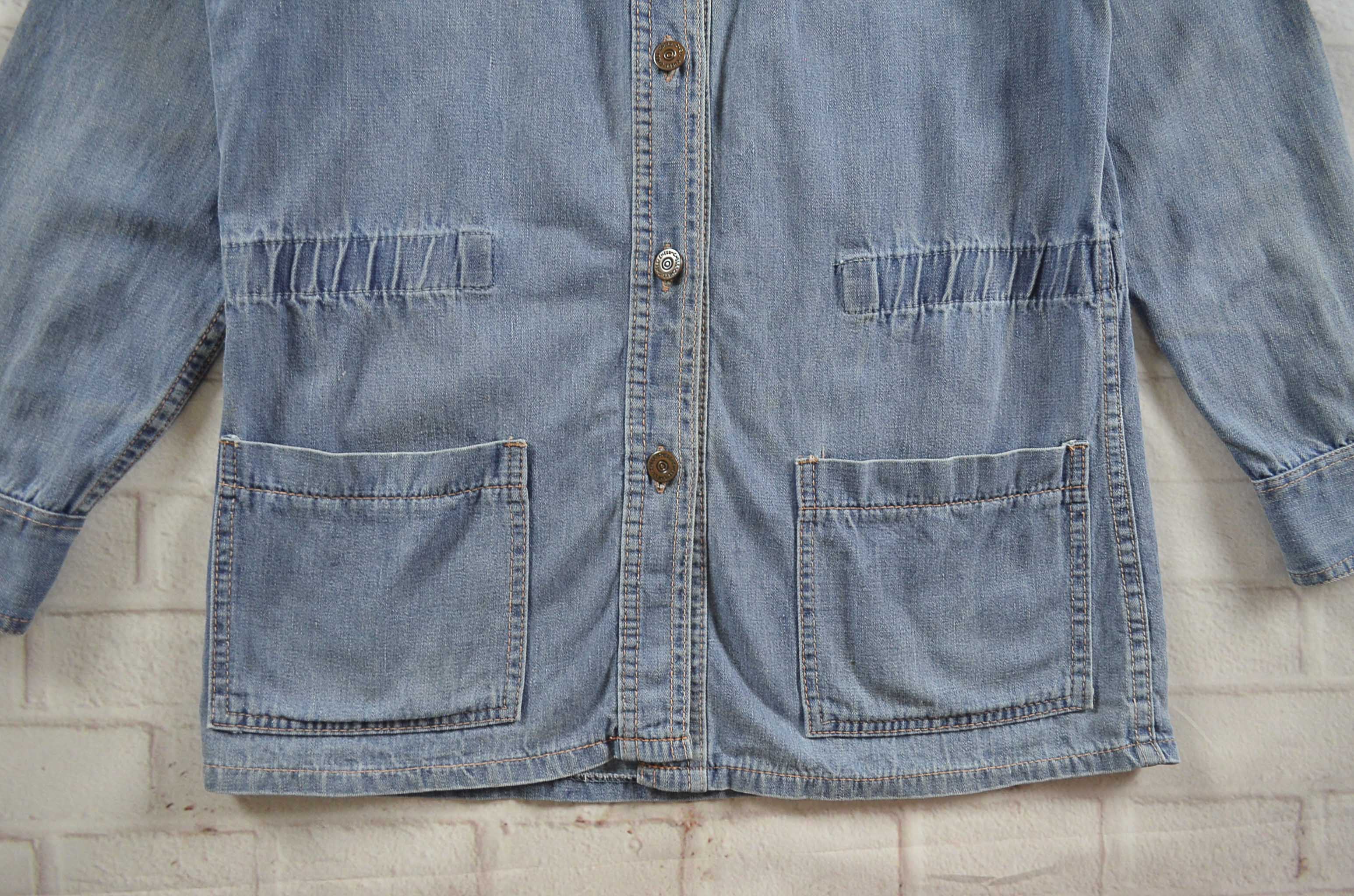 CHELL อกจริง37' (M) เสื้อแจ็คเก็ตยีนส์ เสื้อยีนส์แขนยาวหญิงชาย ผ้านุ่มใส่สบายทรงน่ารัก