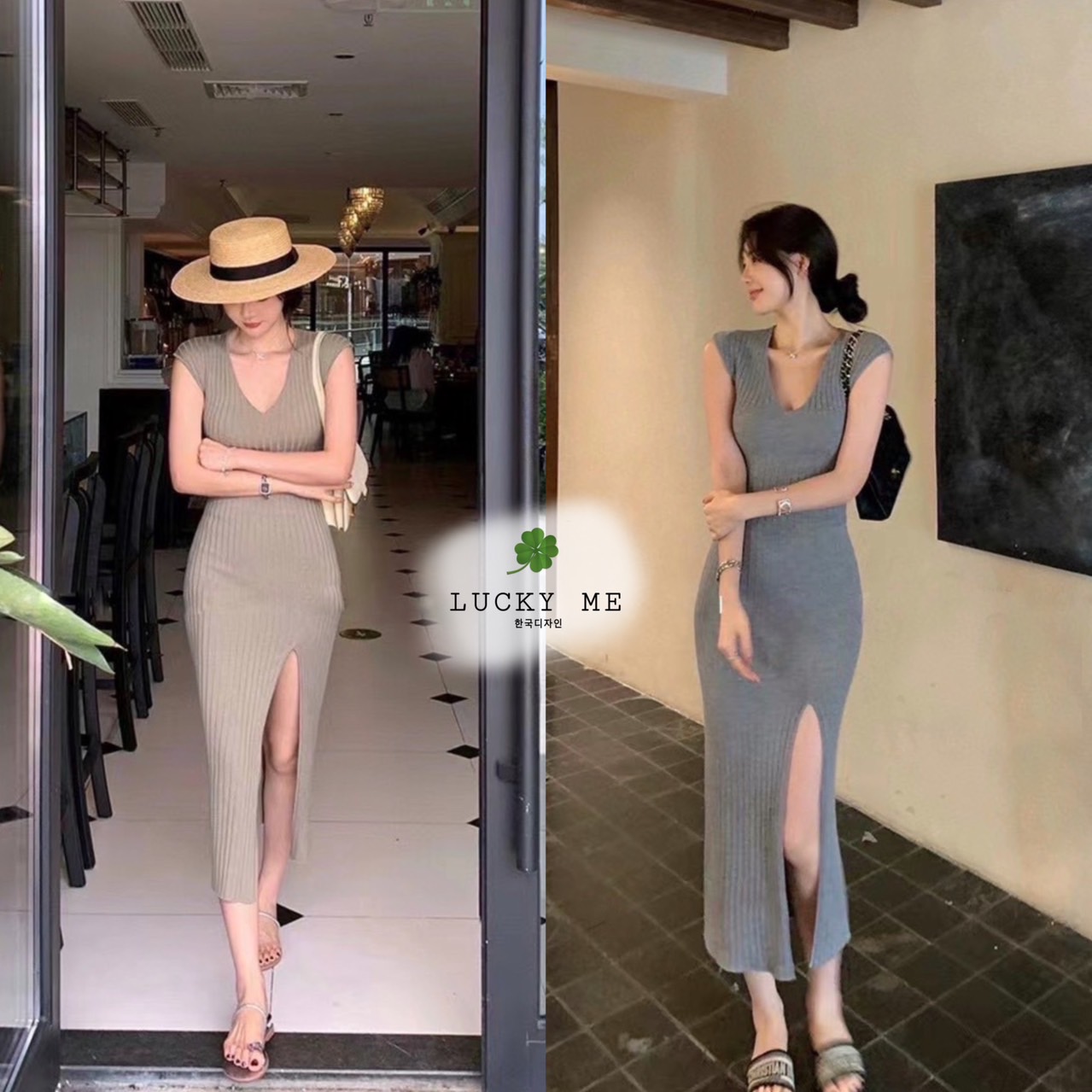 เดรสคอวีแขนล้ำ ผ่าปลาย1 ข้าง ผ้าทอเนื้อดี ยืดหยุ่นดีมากค่ะ งานดี น่ารัก ใส่สบายค่า