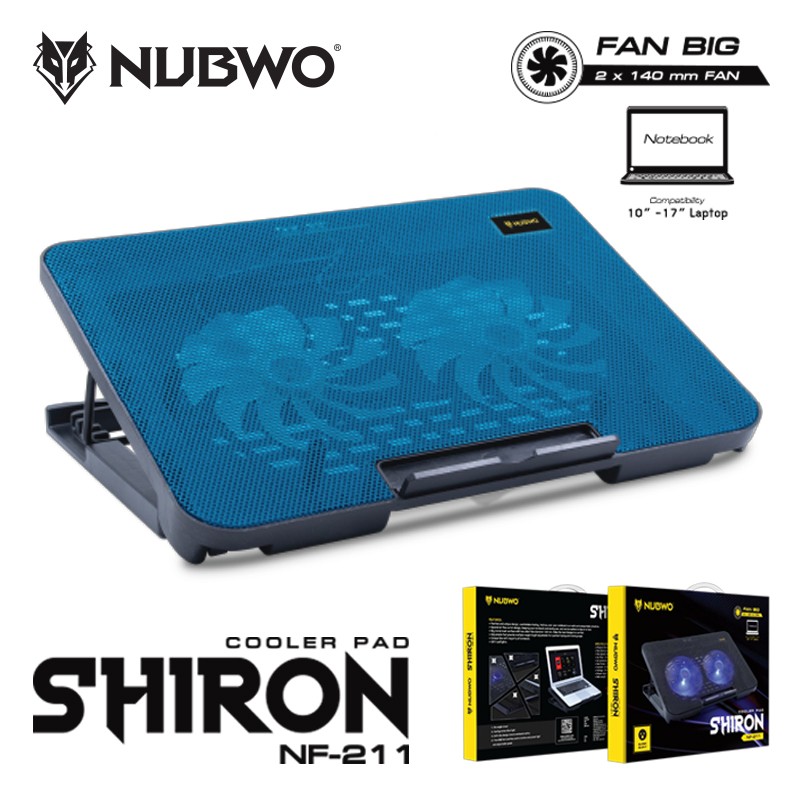 NUBWO NF-211 SHIRON NUBWO COOLER PAD 2 FAN มีไฟ NF211 FA-GO-NB-NF21B,R,U