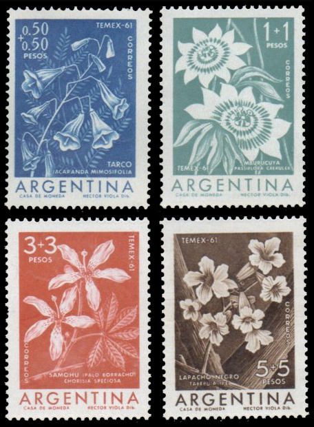 1960 Flowers - International Thematic Stamp Exhibition, "TEMEX"