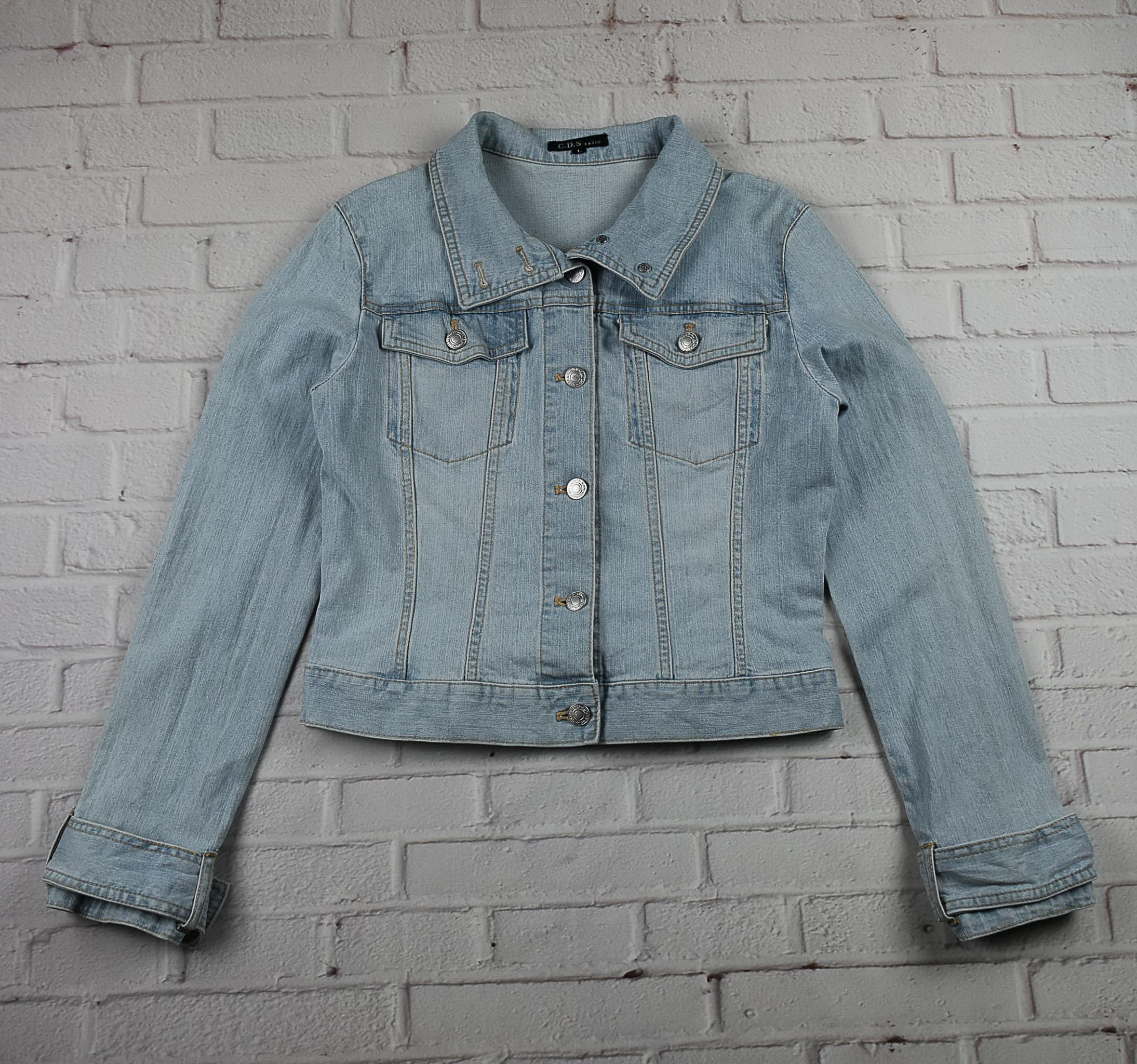 C.D.S BASIC อกจริง 35 ไซส์ S เสื้อแจ็คเก็ตยีนส์ แขนยาว ผู้หญิง เนื้อผ้ายืด ทรงสวยใส่สบาย ใส่คลุมกันแดด