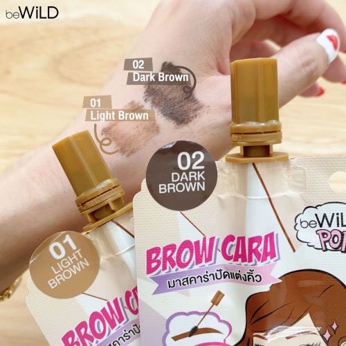 (1ซอง) beWiLD Pop Brow Cara บีไวลด์ ป๊อป โบรว์ คาร่า 2กรัม มาสคาร่าคิ้ว ปัดแต่งคิ้ว คิ้วสวยมีมิติ