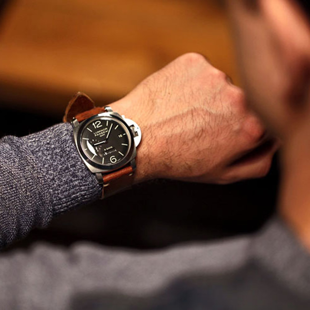 สายนาฬิกา สายนาฬิกาหนังวัว SET02 Leather Strap มีสี Black สีดำ ขนาดความกว้างสาย 20 , 22 mm