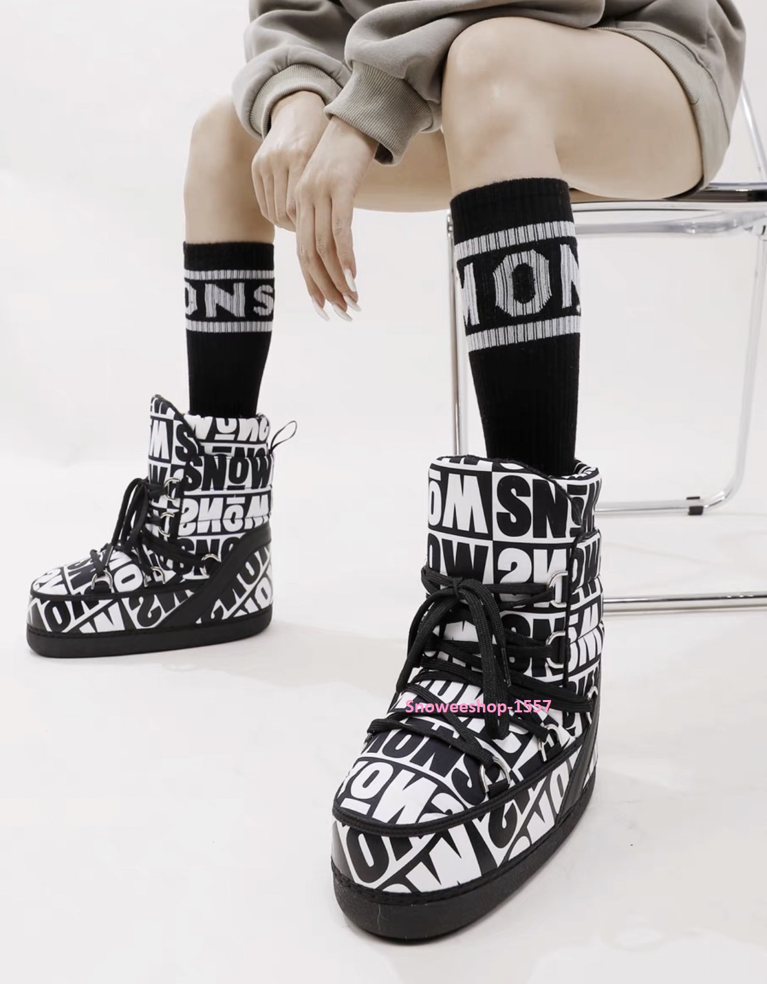 Snowboot รองเท้าบูทใส่ลุยหิมะงานพรีเมี่ยม ใส่สบายเหมาะเดินนานพื้นกันลื่น บูทกันหนาวใส่ -45 บุด้านในหนาใส่ได้ทั้งผู้ชายและผู้หญิงงานสวยใส่แล้วเด่นไม่ซ้ำใคร
